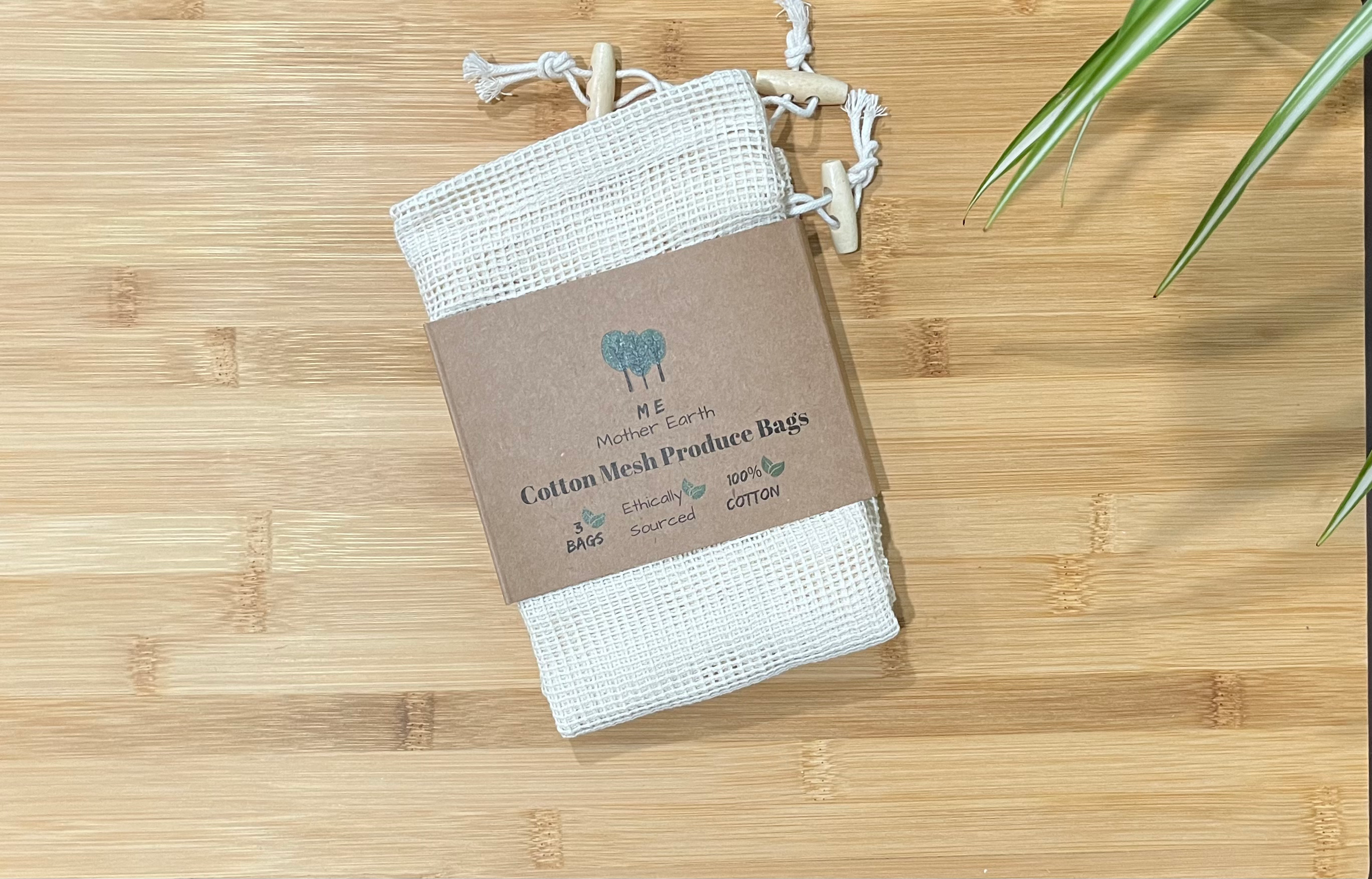 Me Mother Earth Reusable Cotton Produce Bags 3 pack