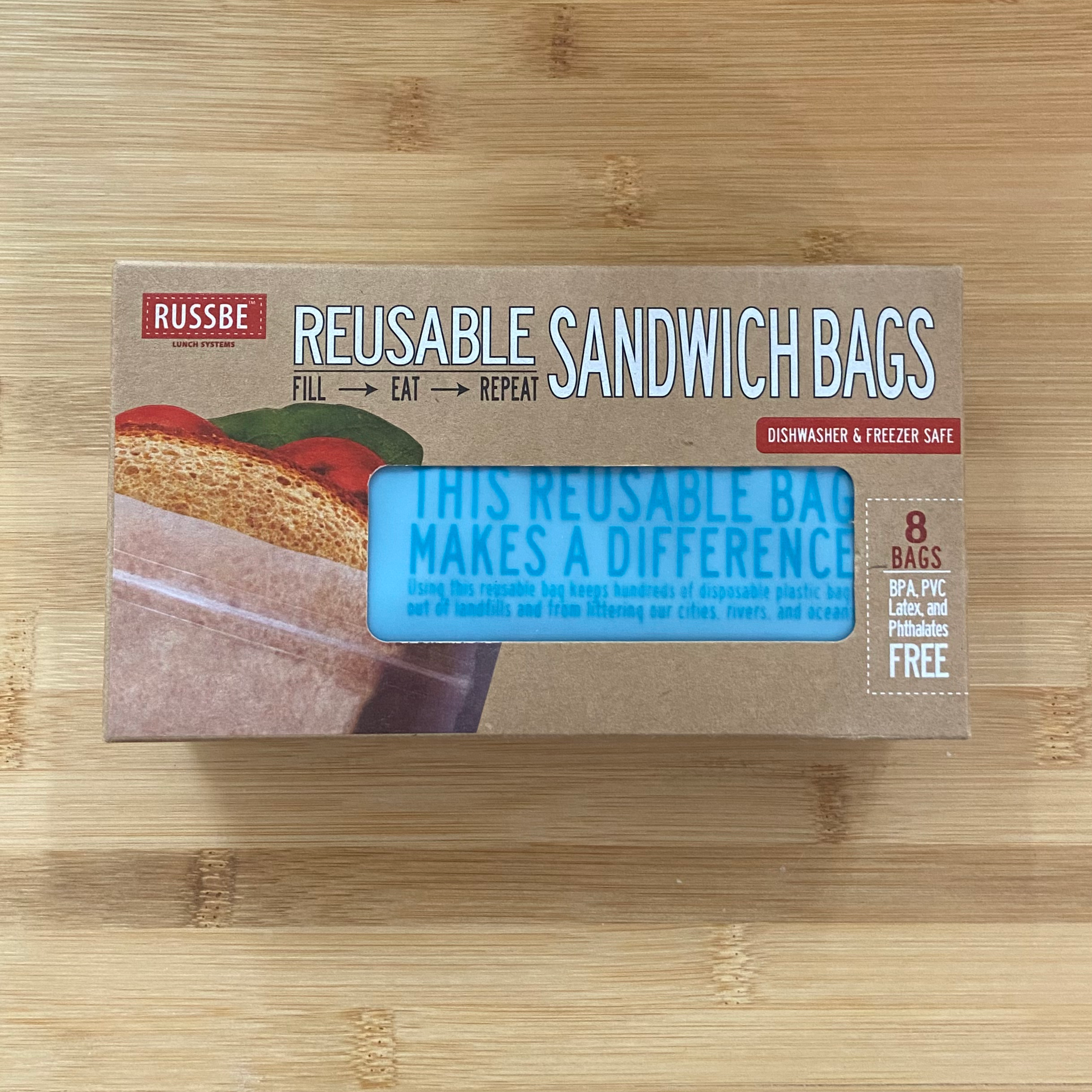 RUSSBEE Reusable Sandwich Bags 8 Bags