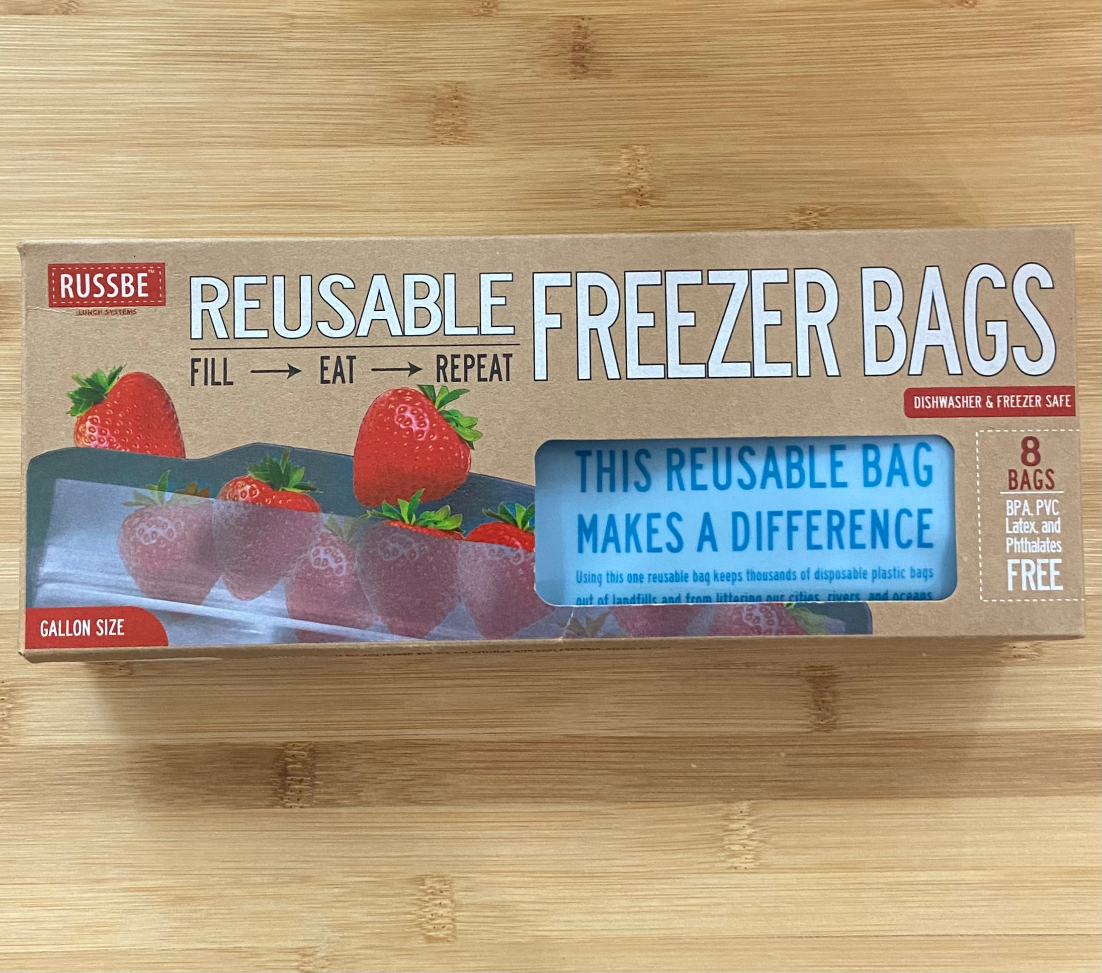 RUSSBEE Reusable Freezer Bags 8 Bags